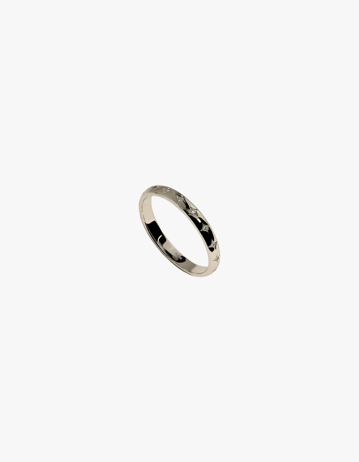 Cosmic Star Band Ring - Silver