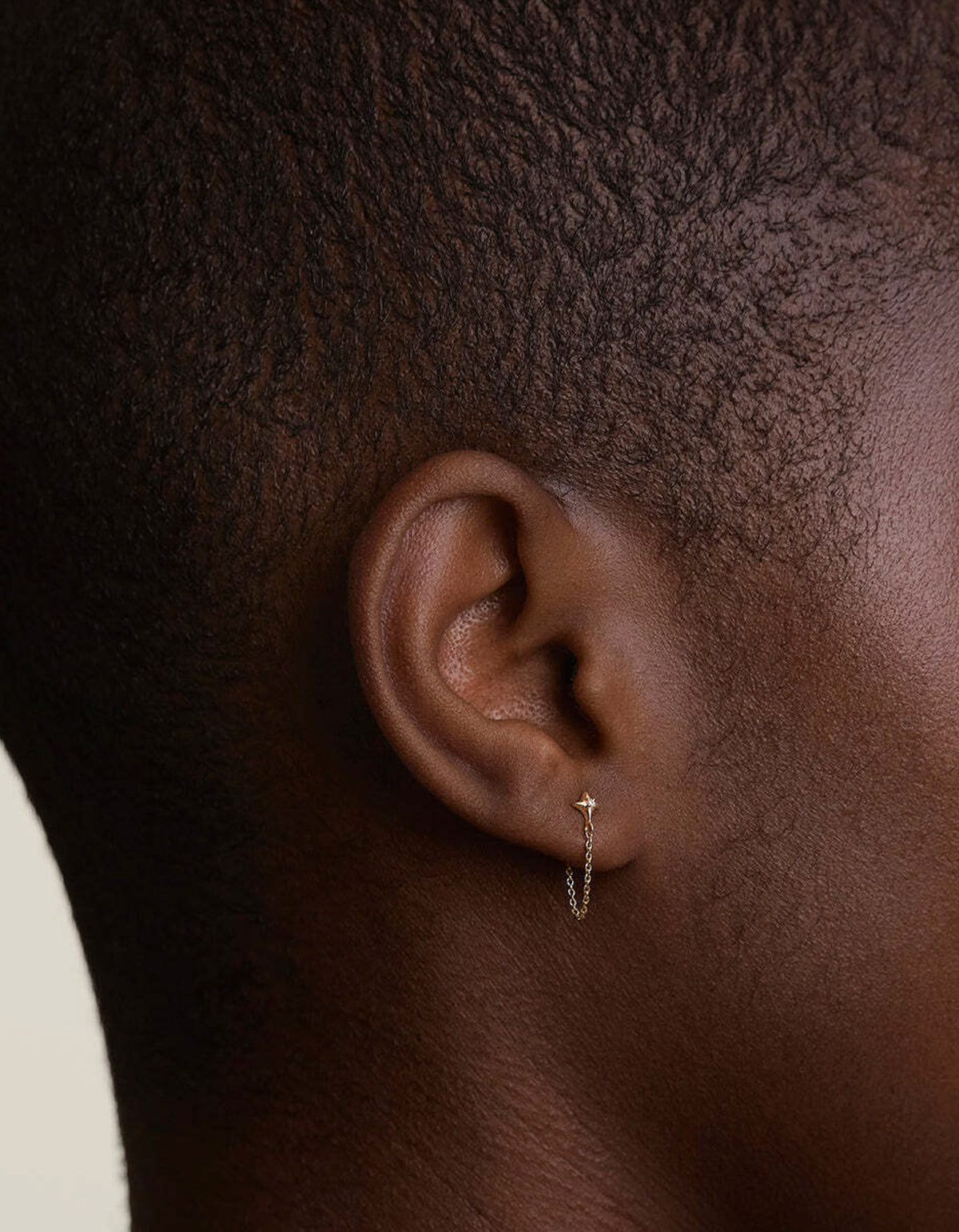 Cosmic Star Chain Stud Earrings - Gold