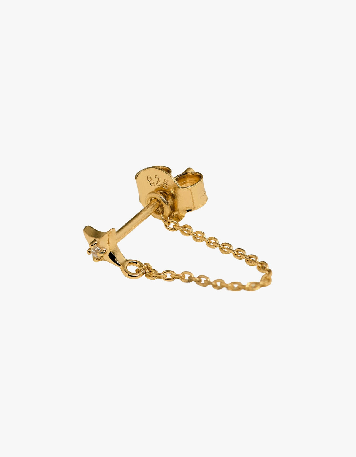 Cosmic Star Chain Stud Earrings - Gold