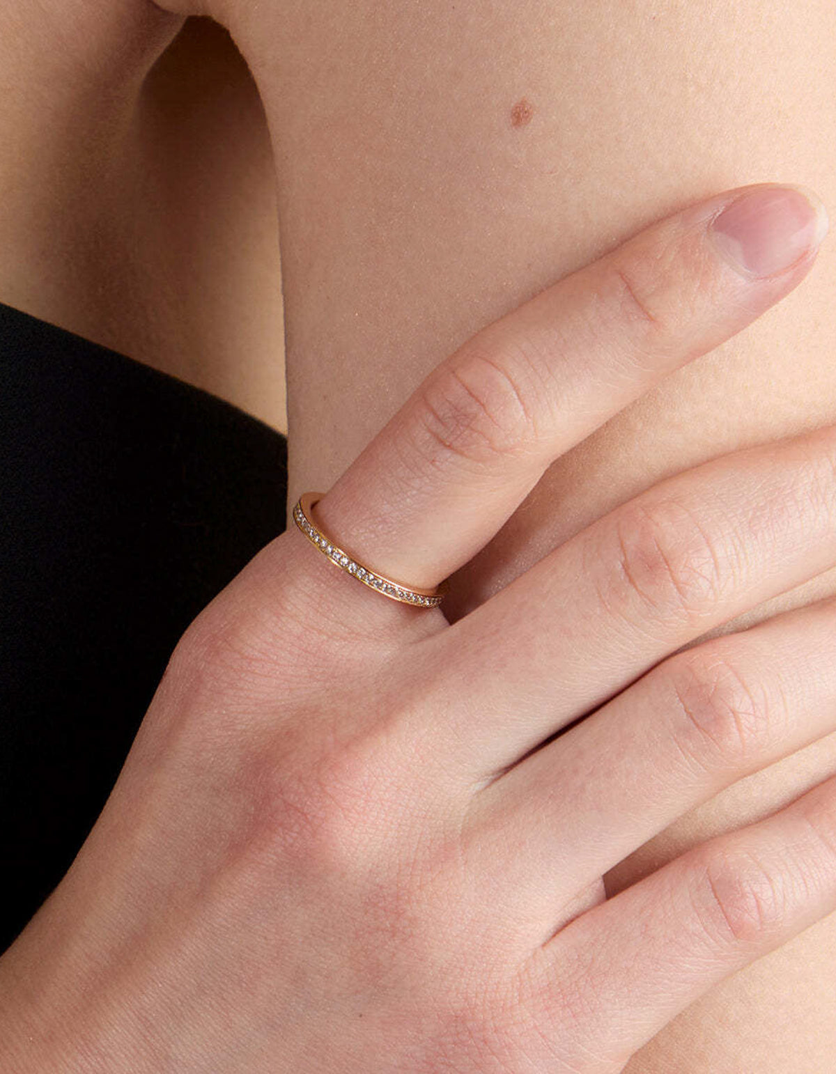 Crystal Stacking Ring - Gold