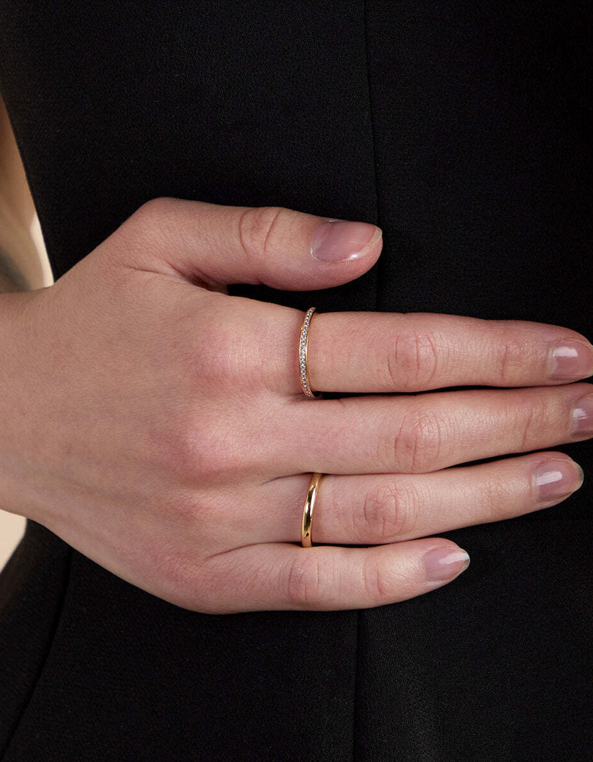 Crystal Stacking Ring - Gold