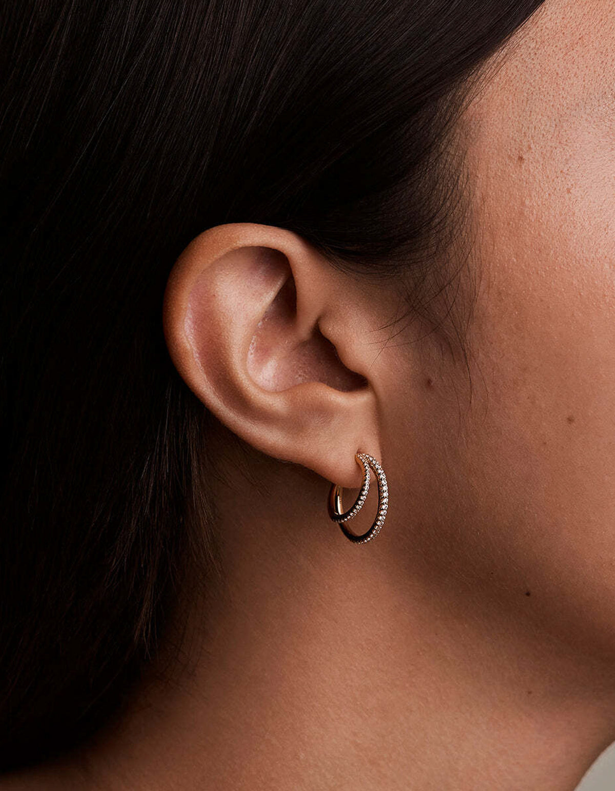 Illusion Crystal Hoops - Gold