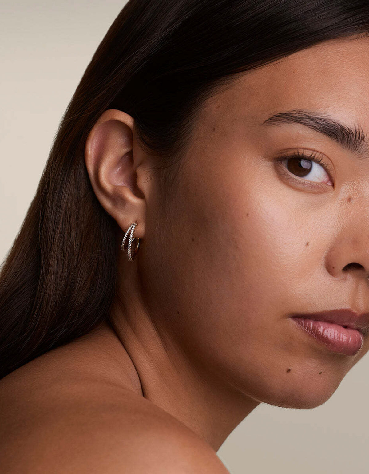 Illusion Crystal Hoops - Gold