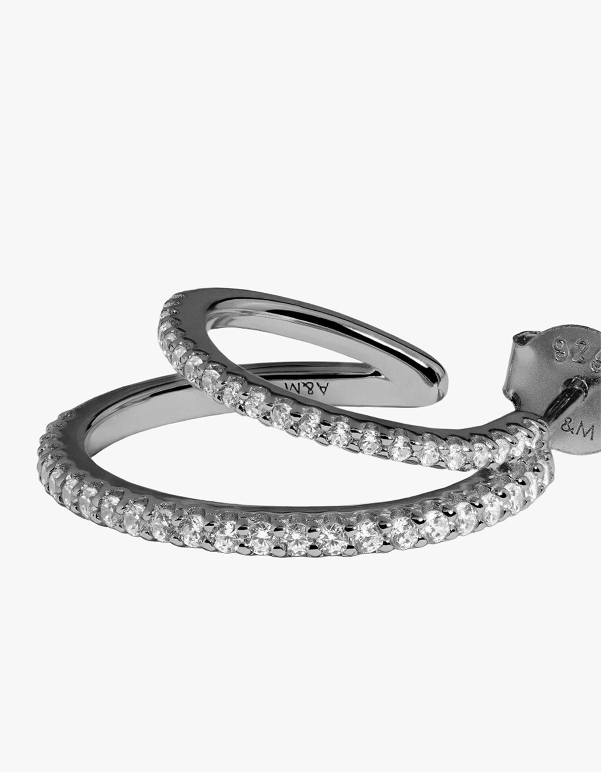 Illusion Crystal Hoops - Silver