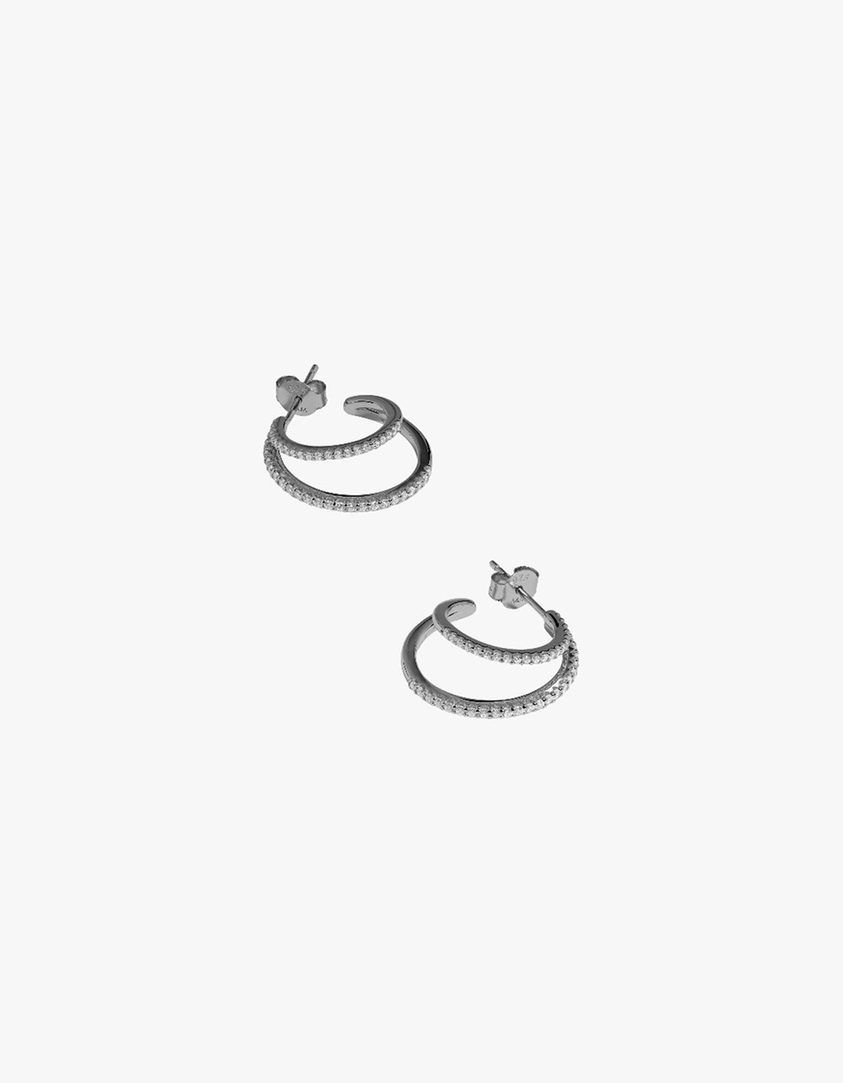 Illusion Crystal Hoops - Silver