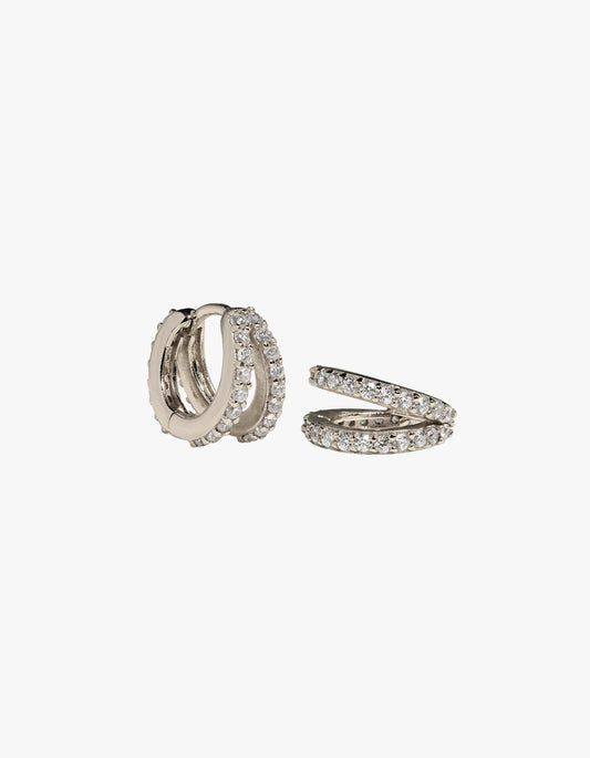 Illusion Crystal Huggies - Silver