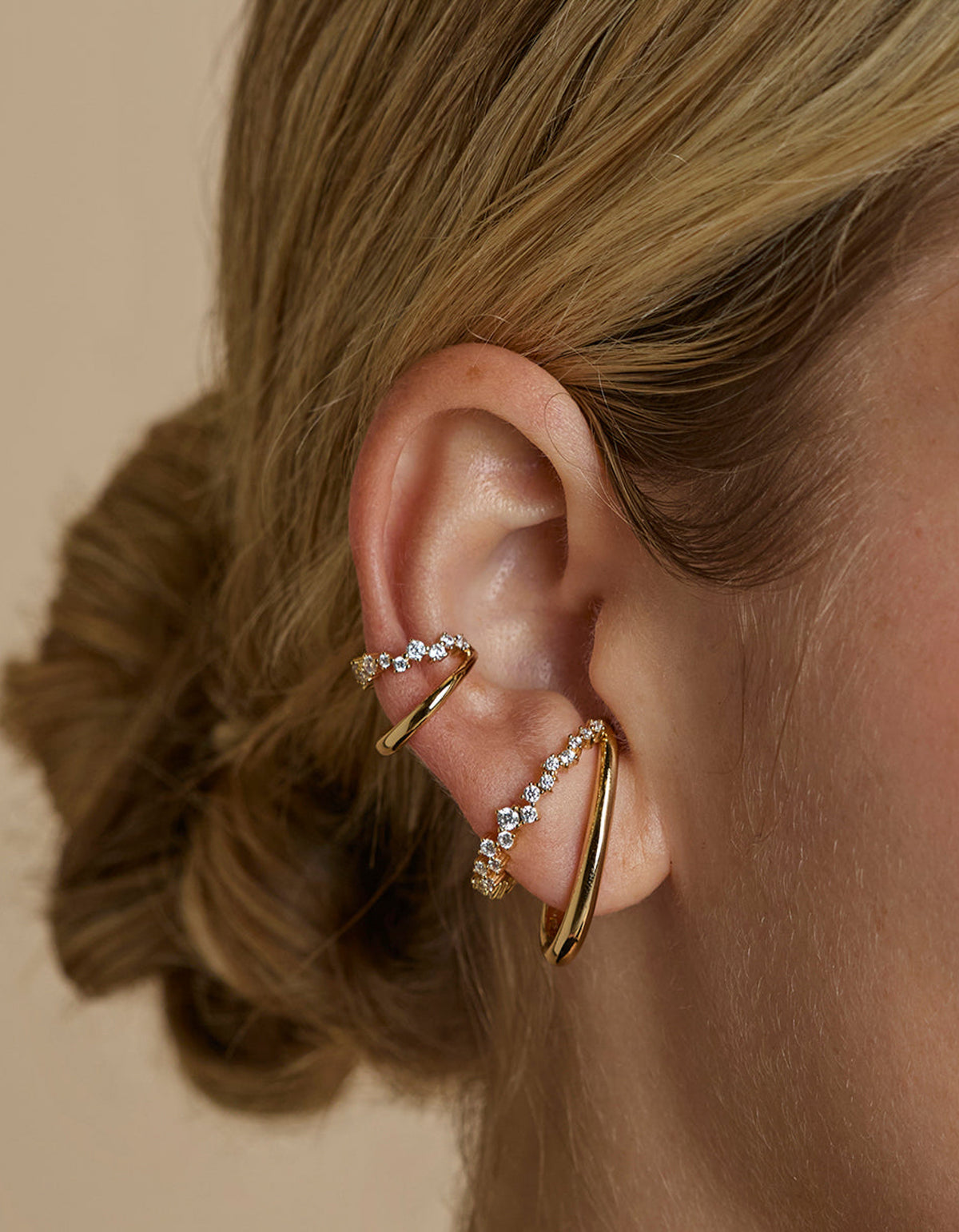 Orbit Crystal Studs - Gold