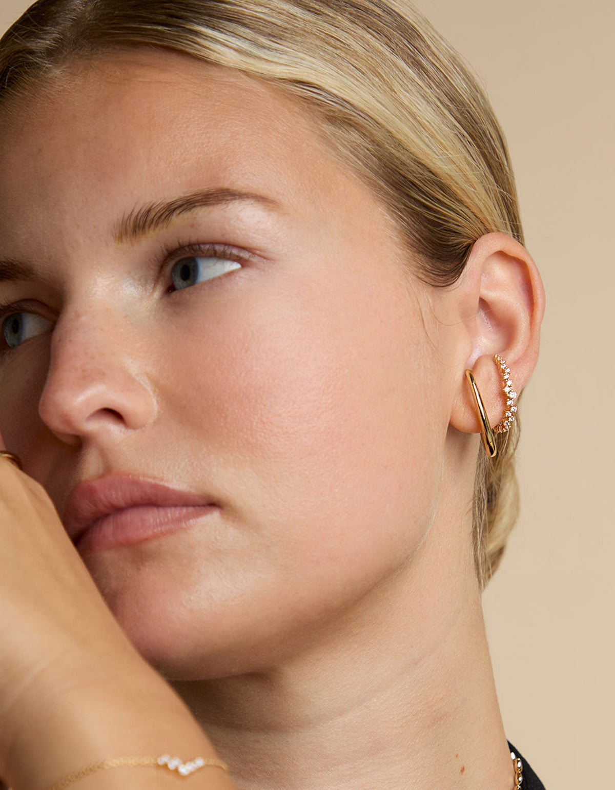 Orbit Crystal Studs - Gold