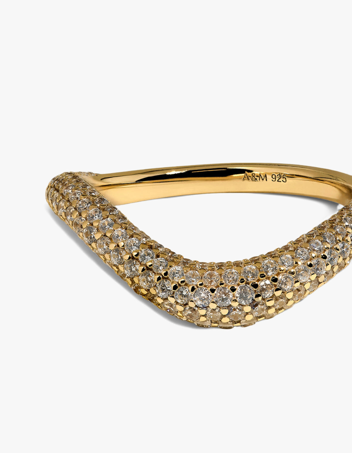 Wave Crystal Ring - Gold