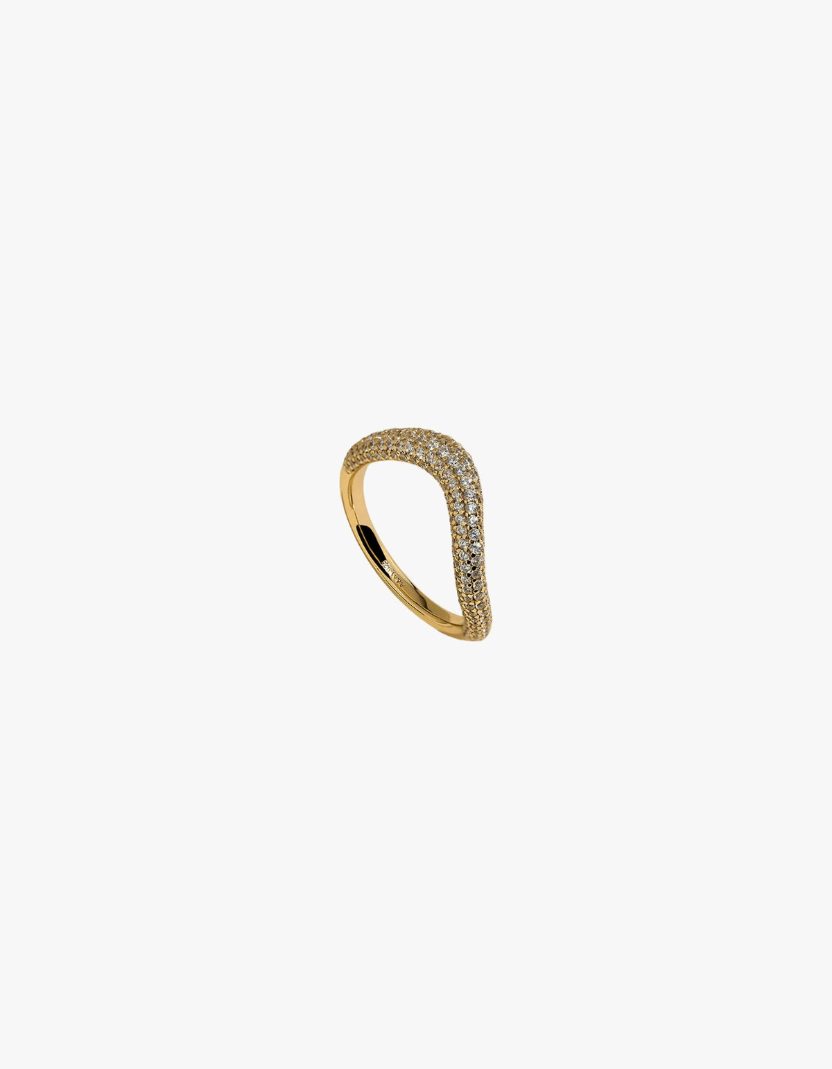 Wave Crystal Ring - Gold
