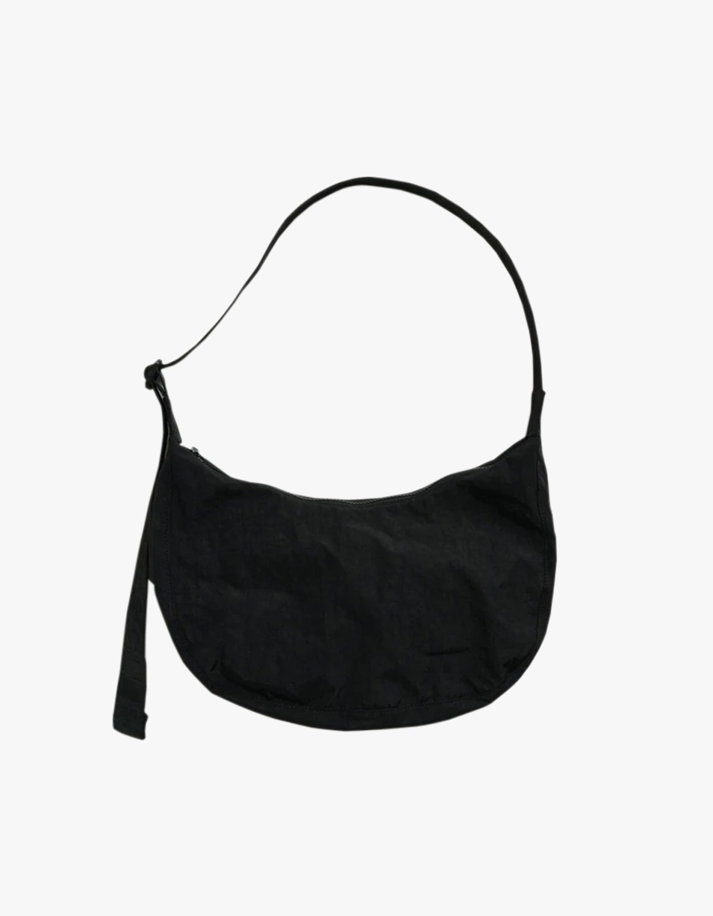 Medium Nylon Crescent Bag - Black