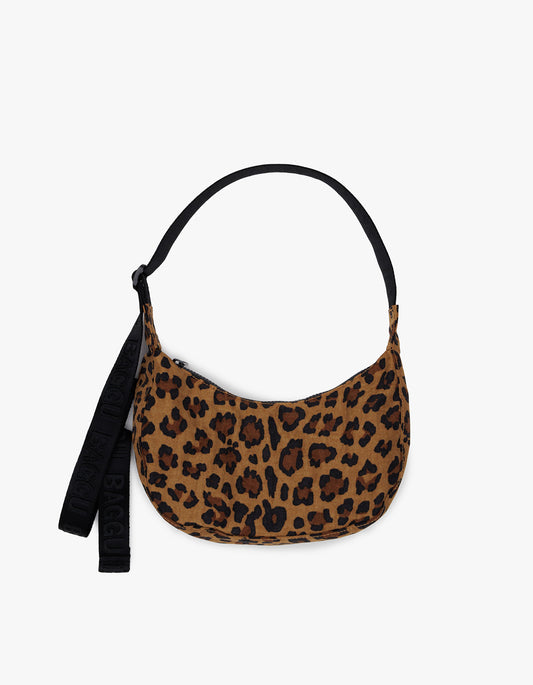 Small Nylon Crescent Bag - Leopard