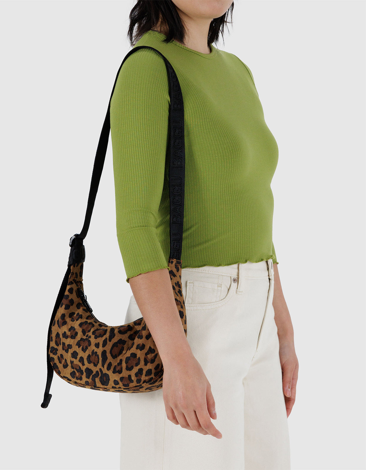 Small Nylon Crescent Bag - Leopard