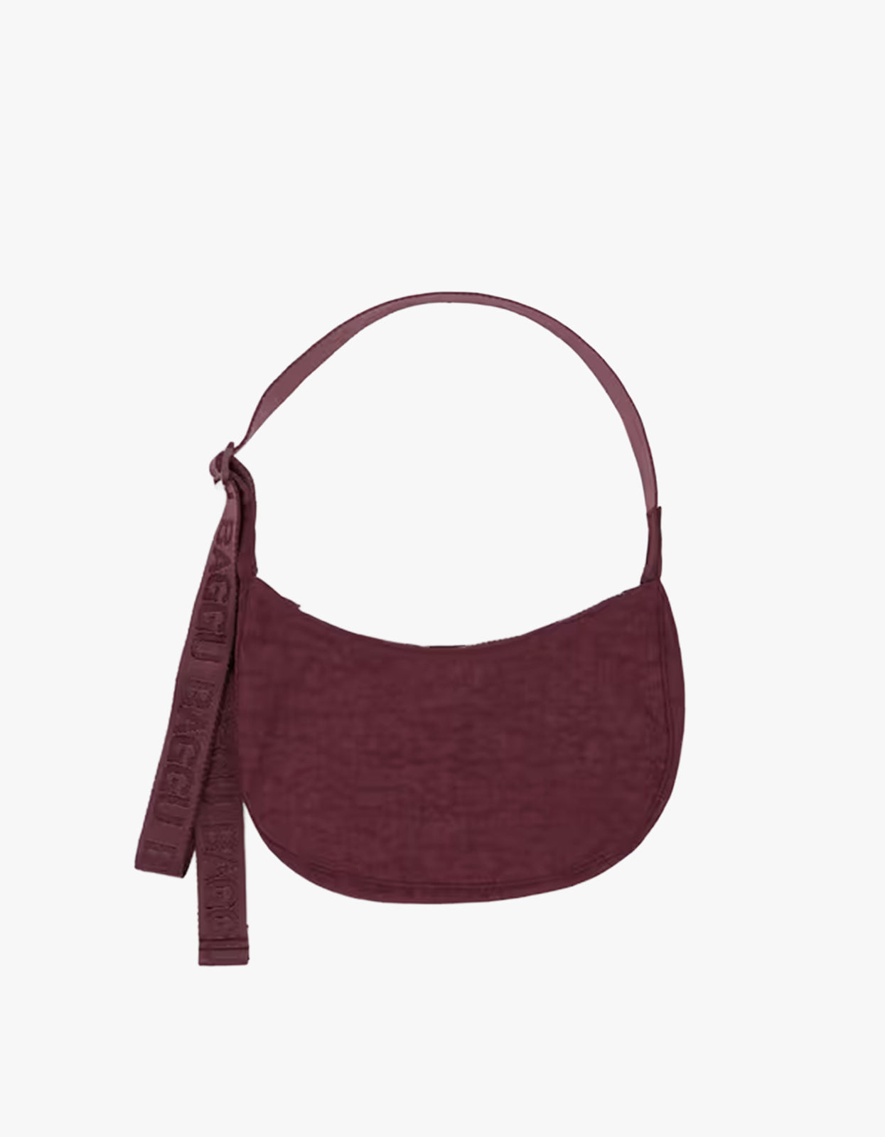 Small Nylon Crescent Bag - Mahogany