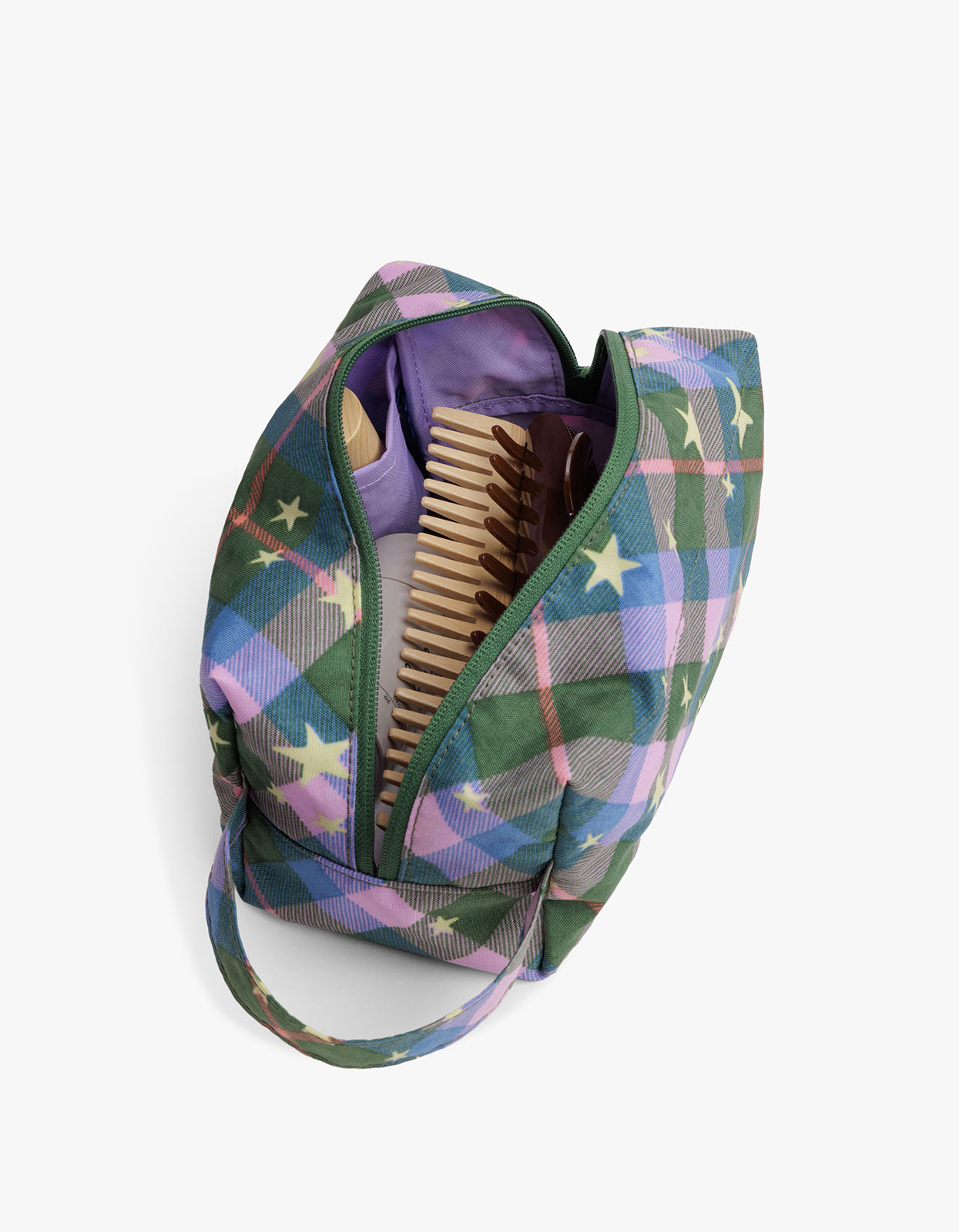 Dopp Kit - Green Star Plaid