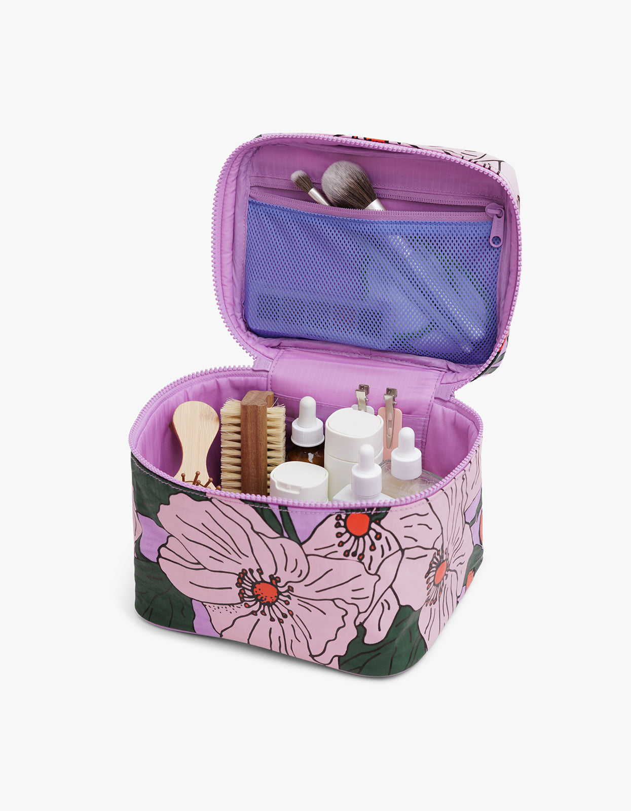 Large Cosmetic Case - Pink Poppy
