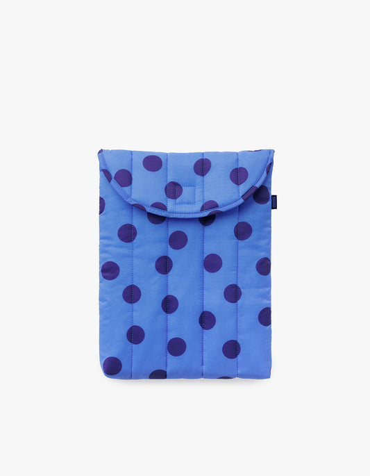 Puffy Laptop Sleeve 13Inch - Blue Polka Dot