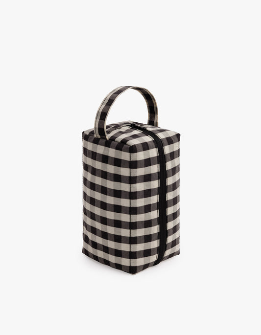 Dopp Kit - Black And Cream Gingham