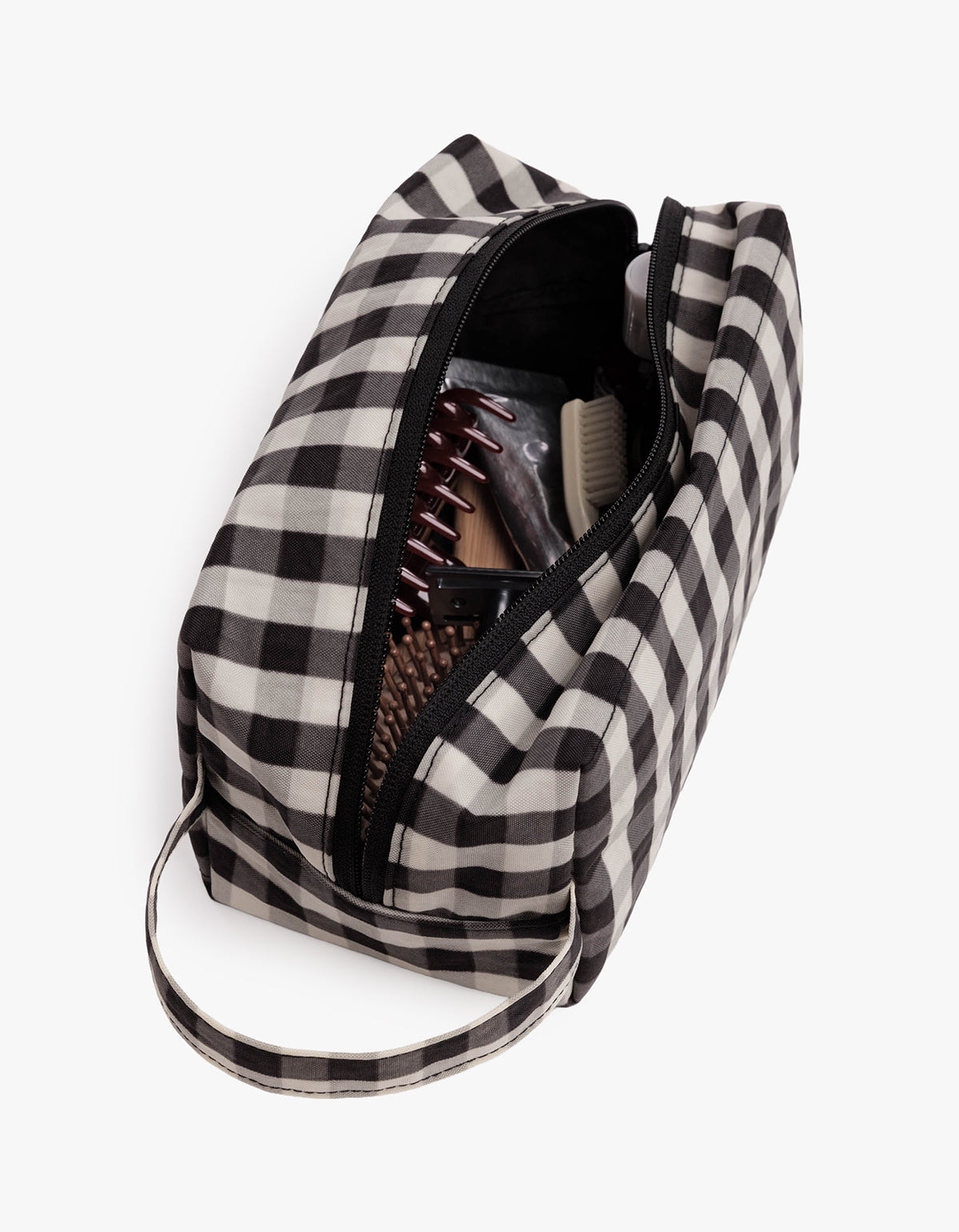 Dopp Kit - Black And Cream Gingham