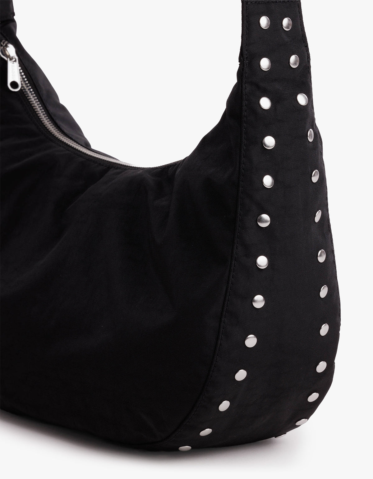 Medium Nylon Crescent Bag - Studs