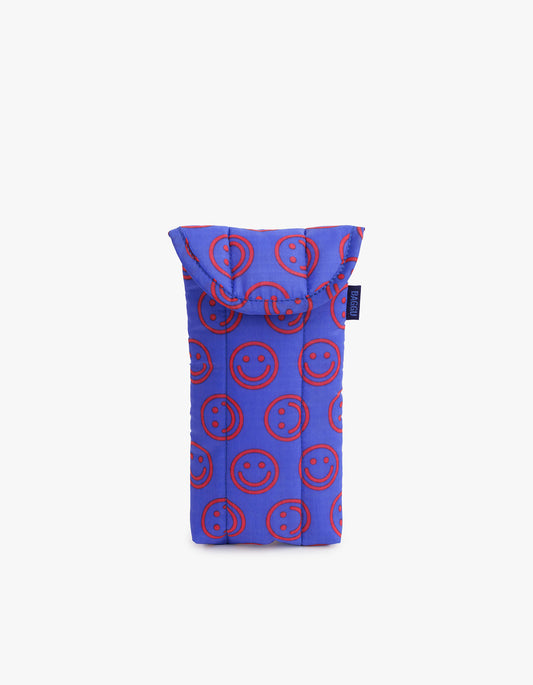 Puffy Glasses Sleeve - Mini Cobalt Happy