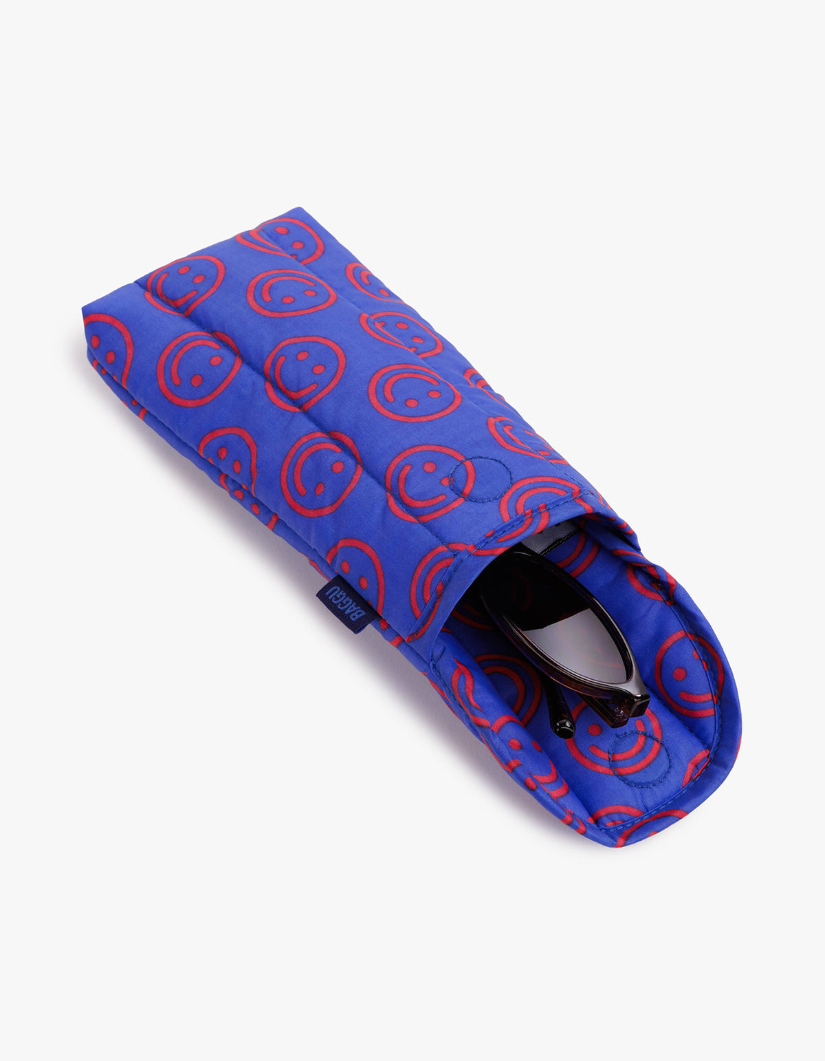 Puffy Glasses Sleeve - Mini Cobalt Happy