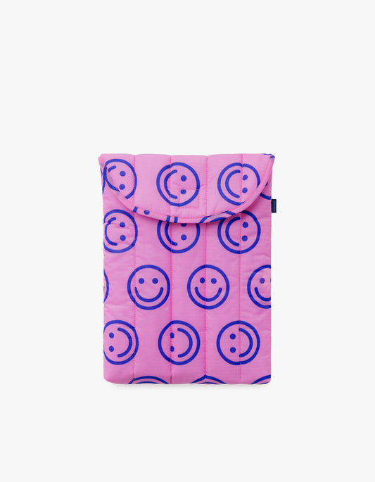 Puffy Laptop Sleeve 13Inch - Pop Pink Happy