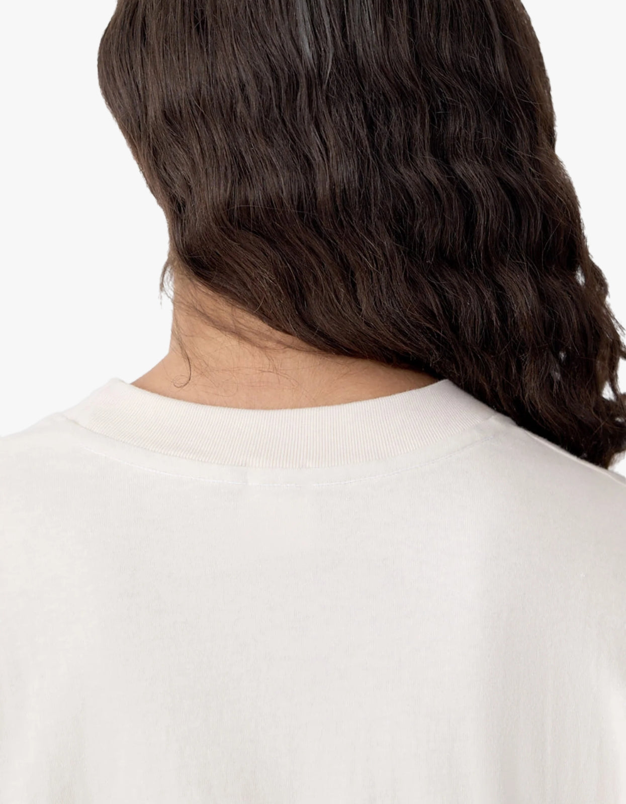 Boxy Rib Insert Long Sleeve T-Shirt - Ecru/Red