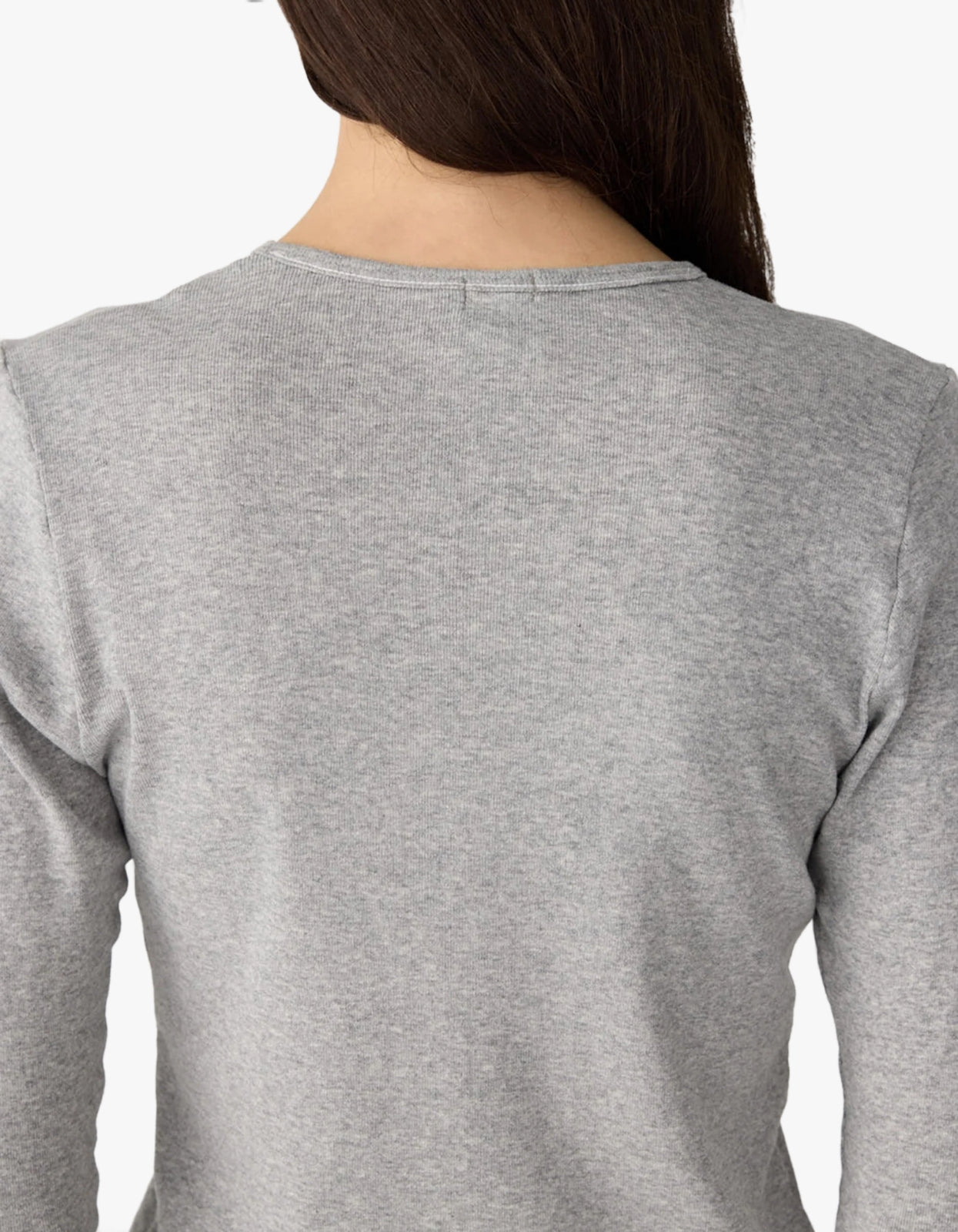 3/4 Sleeve V-Neck T-Shirt - Grey Marle