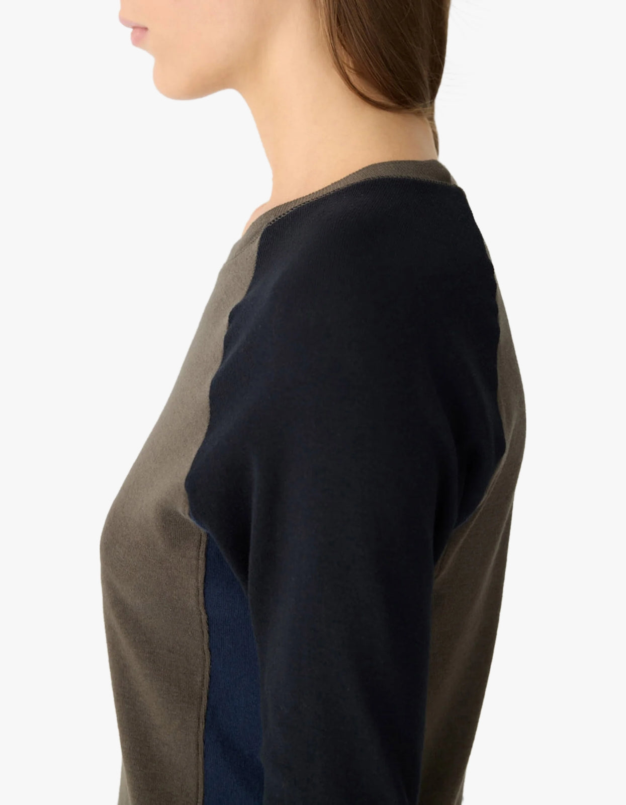 Paneled Baby Long Sleeve T-Shirt - Ash/Black/Blue Ink