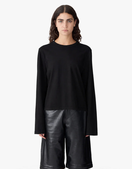 Wide Long Sleeve T-Shirt - Black
