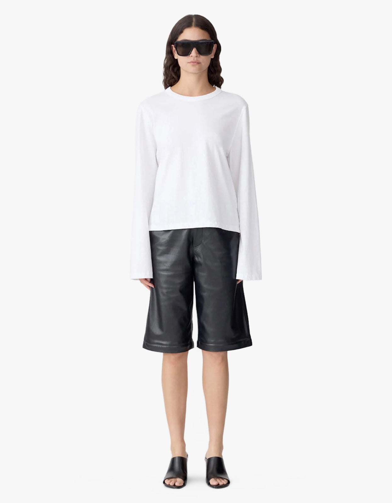 Wide Long Sleeve T-Shirt - White
