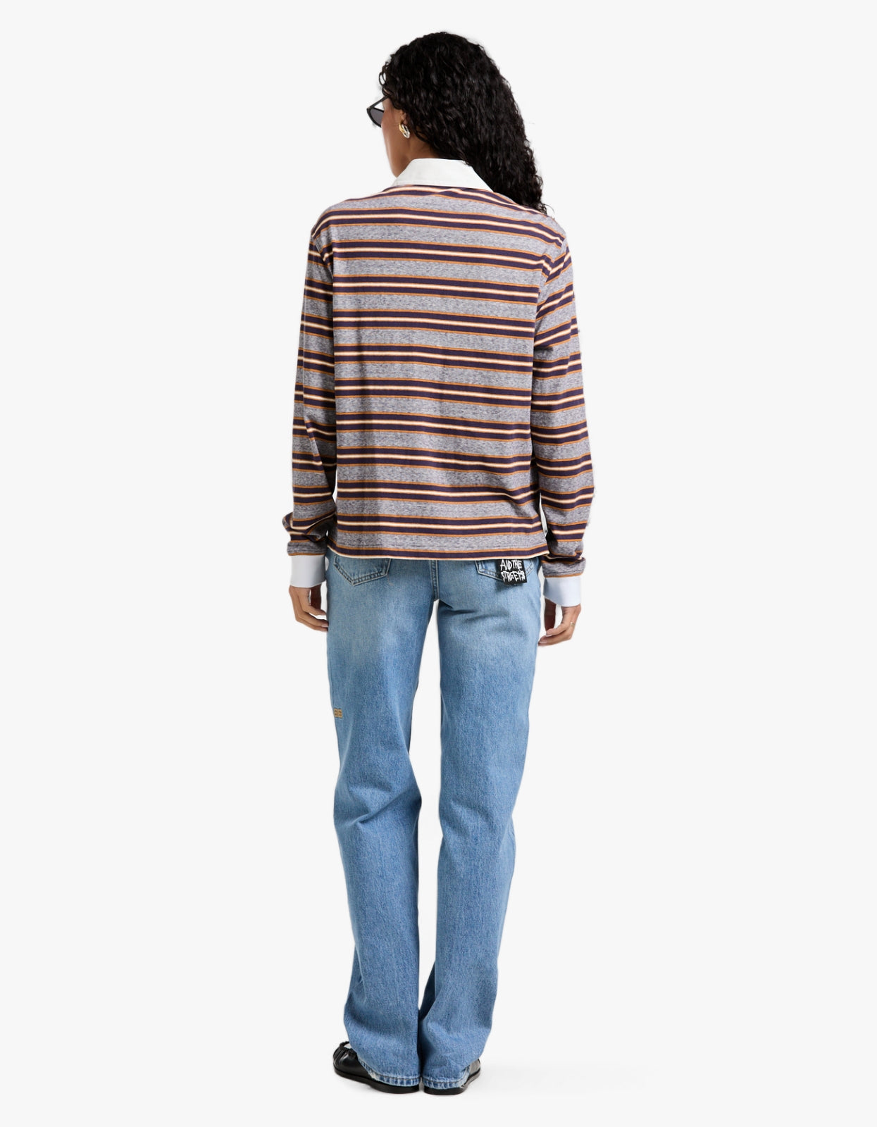 Vintage Stripe L/S Polo - Purple/Gold Stripe