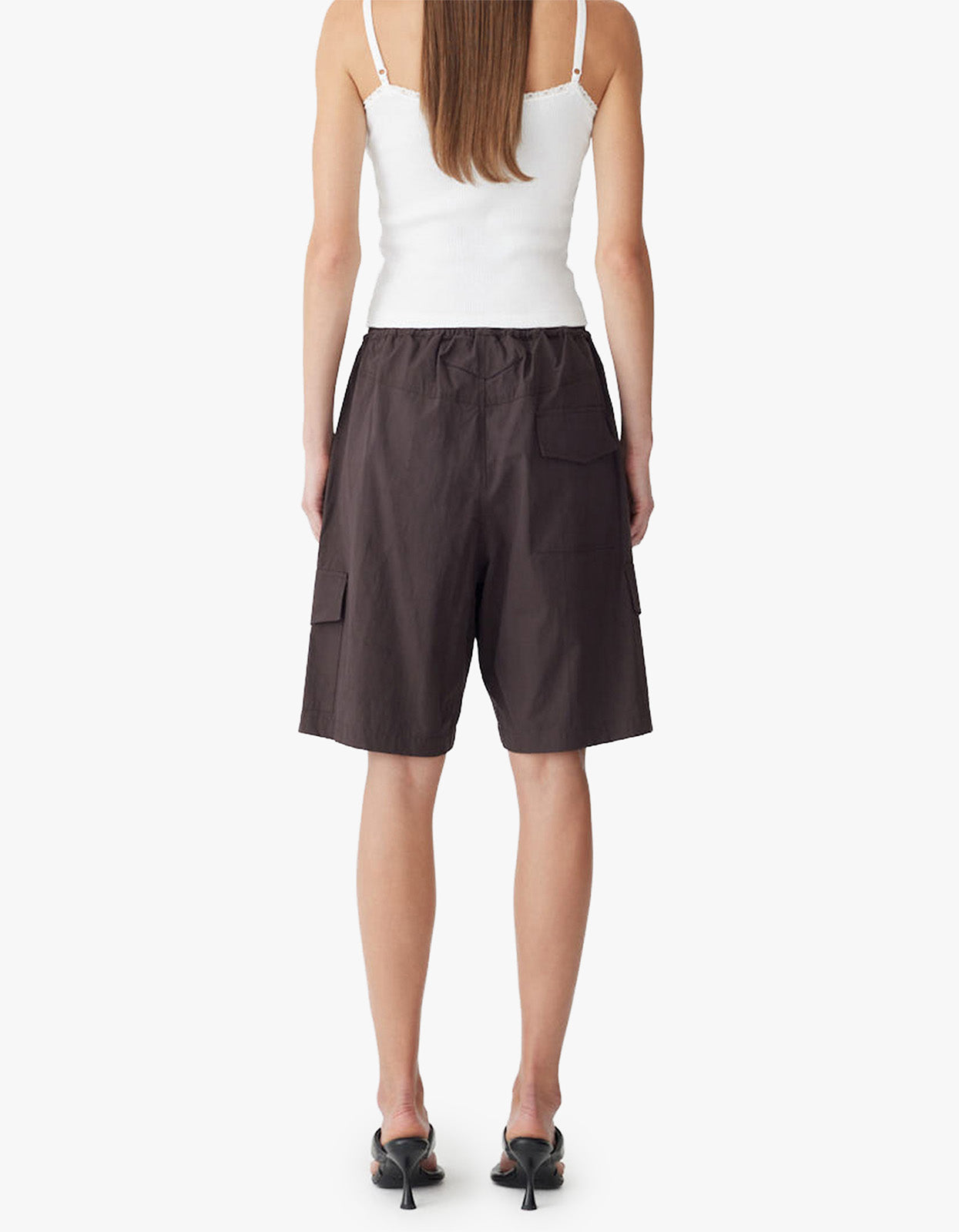 Crushed Cotton Cargo Short - Chocolate Brown
