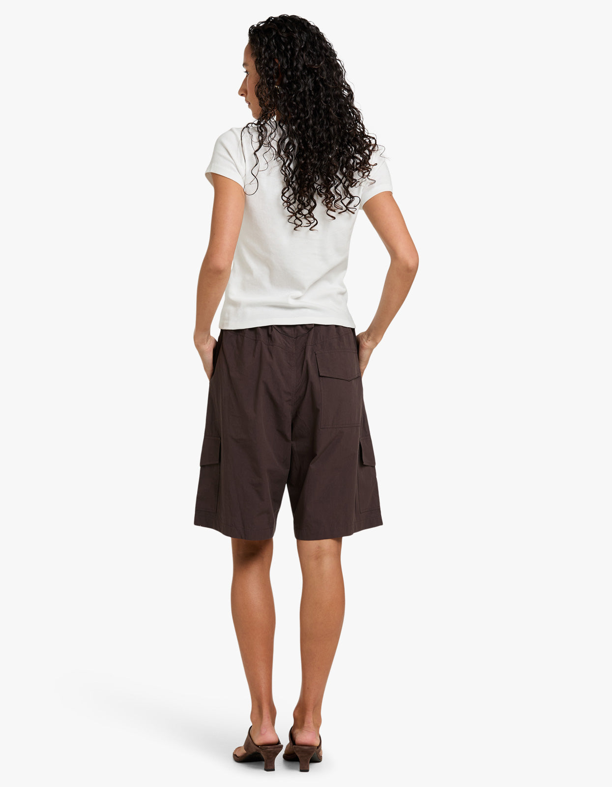 Crushed Cotton Cargo Short - Chocolate Brown