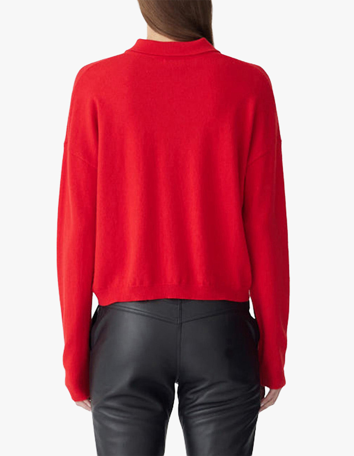 Lightweight Wool Cashmere Polo - Red/Natural