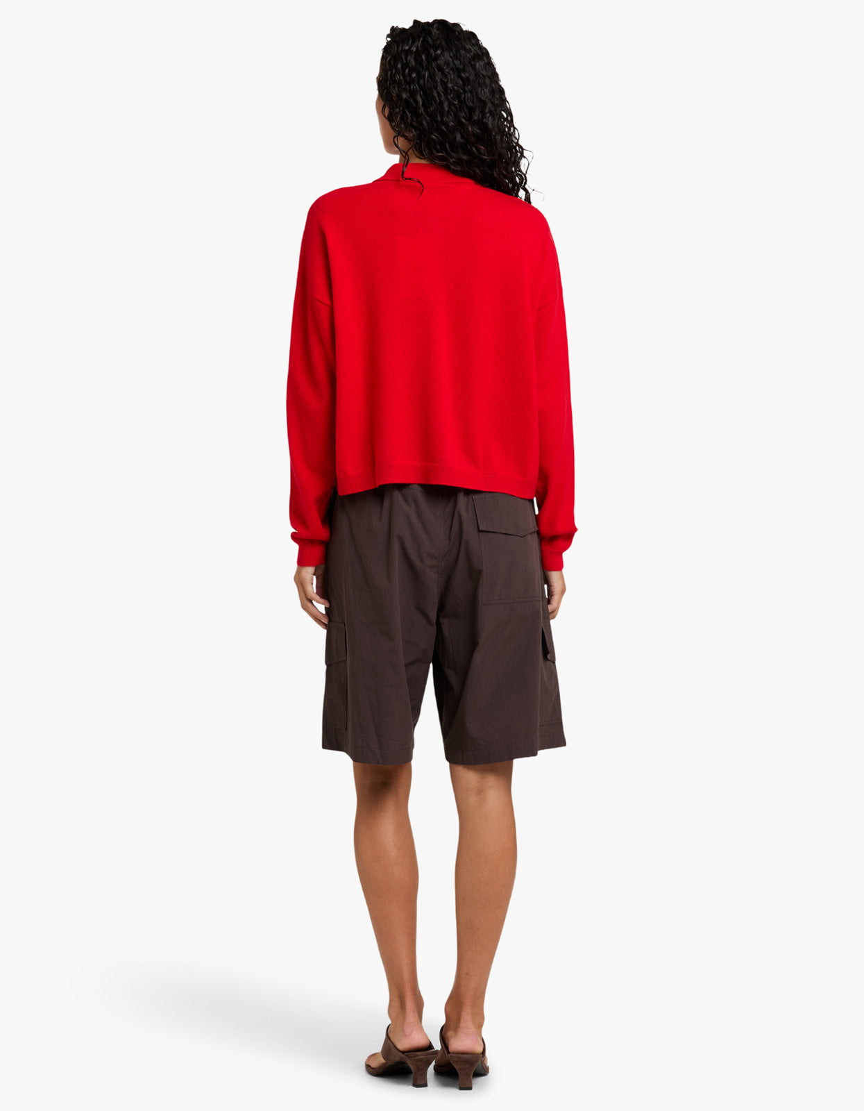 Lightweight Wool Cashmere Polo - Red/Natural