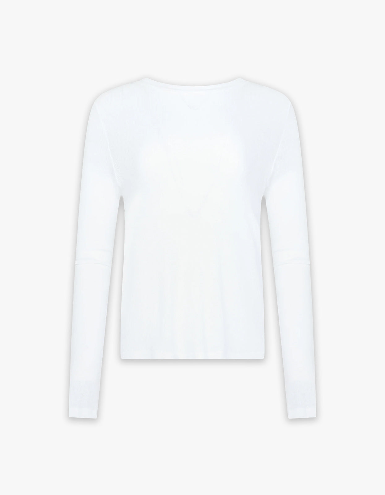 Sheer Rib L/S T-Shirt - White