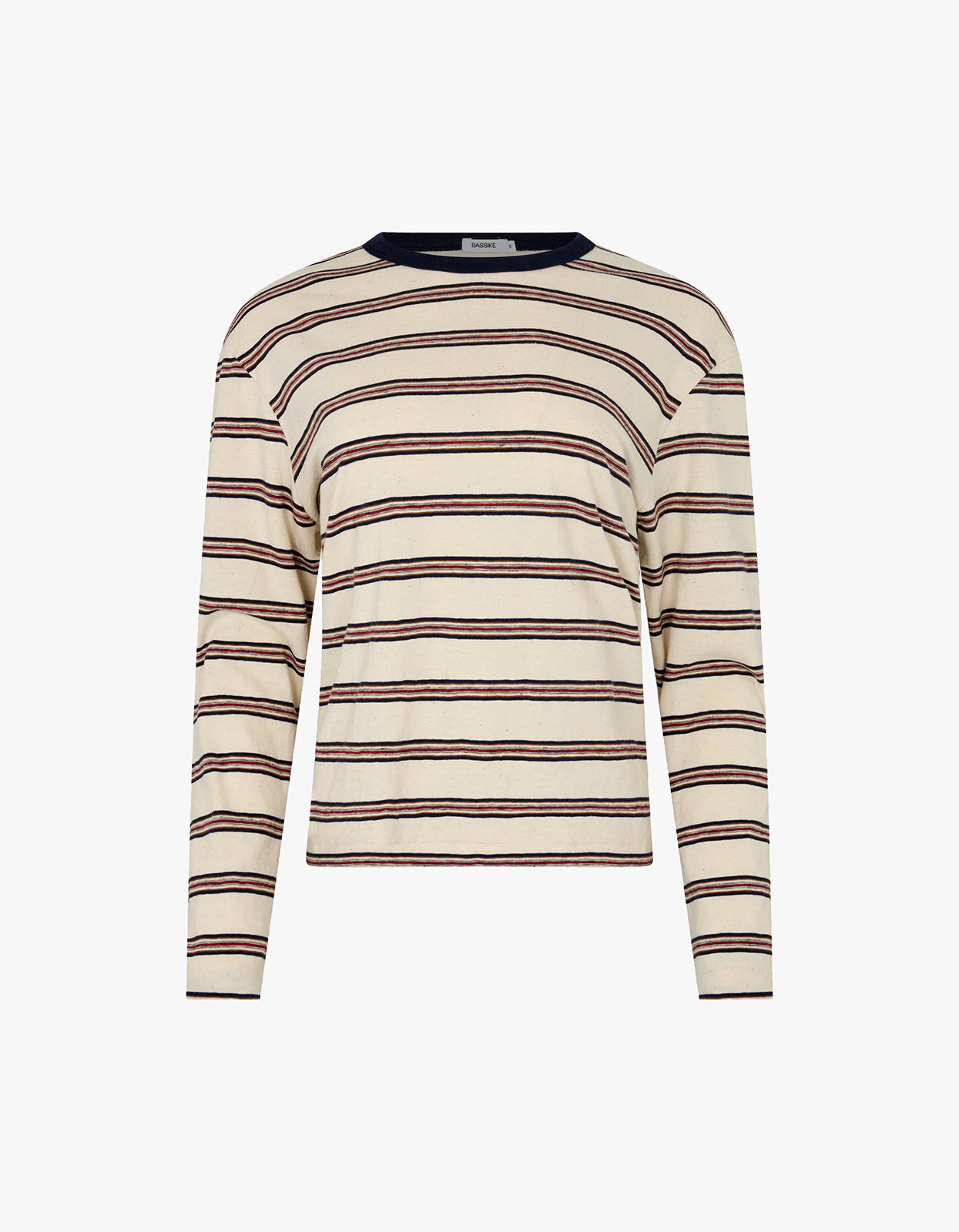 Stripe Boyfriend Htg L/S T-Shirt - Navy/Red/Natural