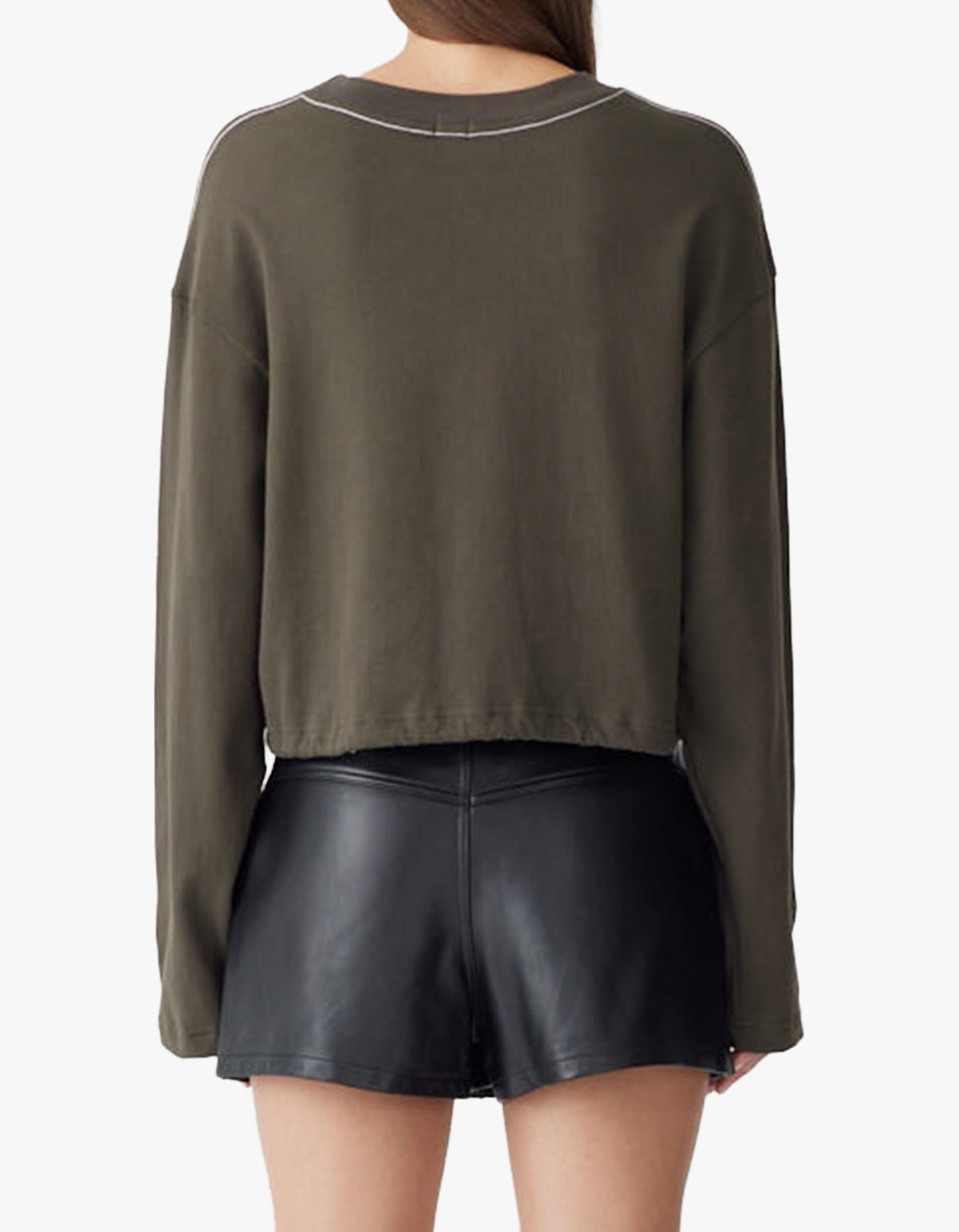 Terry Drawstring L/S T-Shirt - Ash