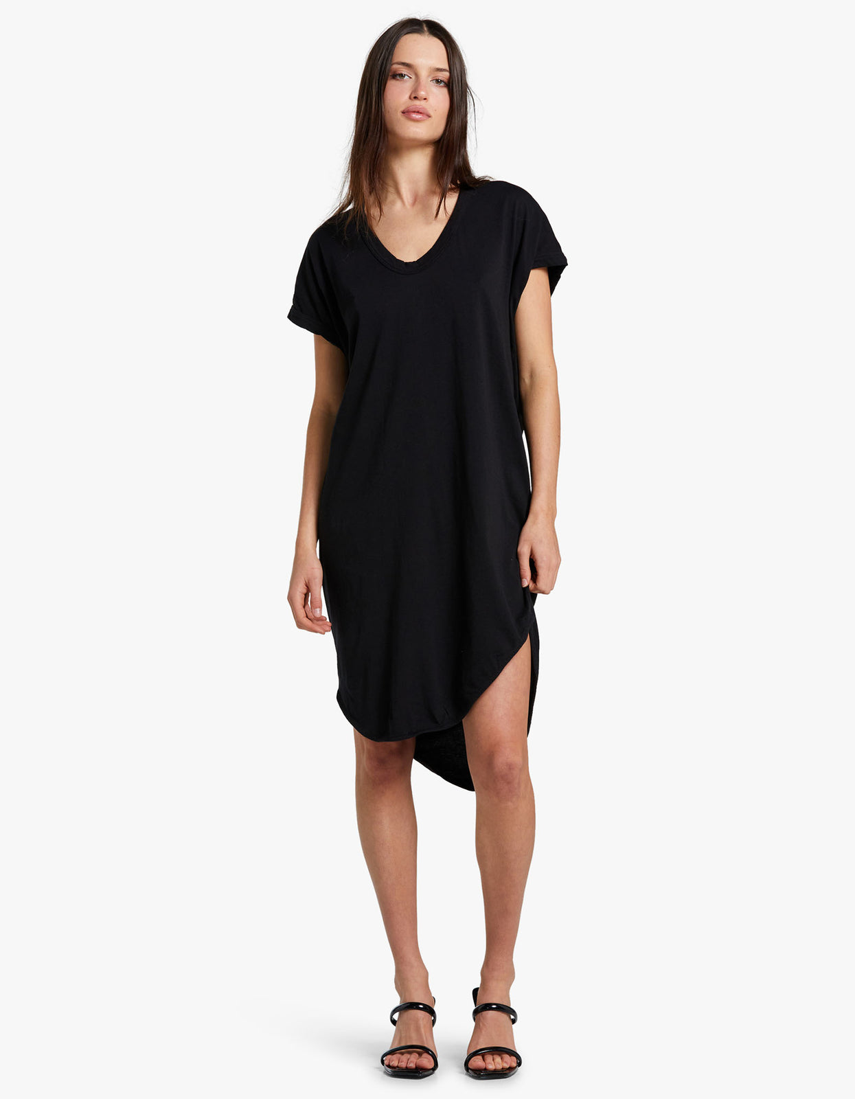 Superette  Womens Boxy T Shirt Dress With Tail II - Black