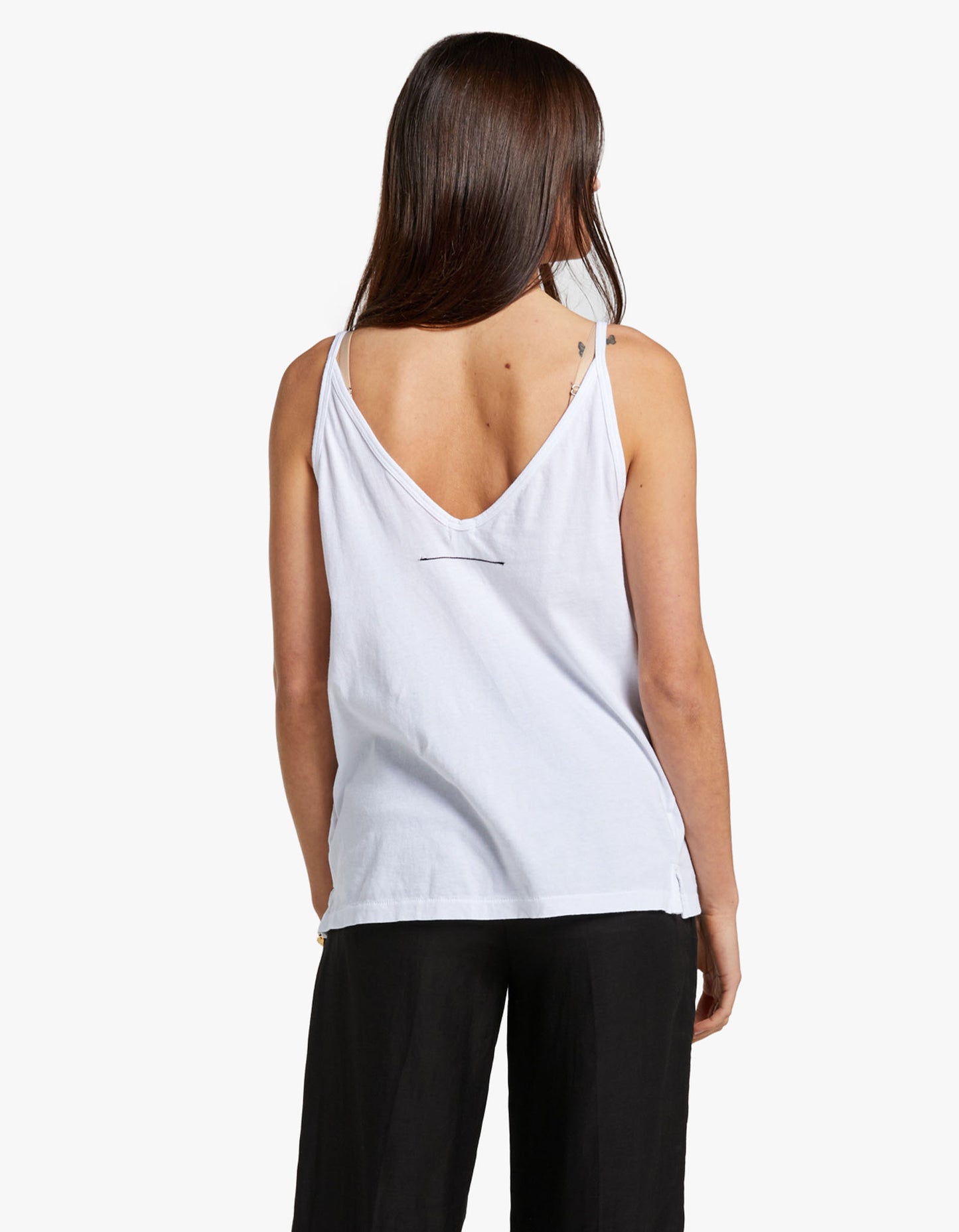 Womens V Neck Jersey Camisole - White