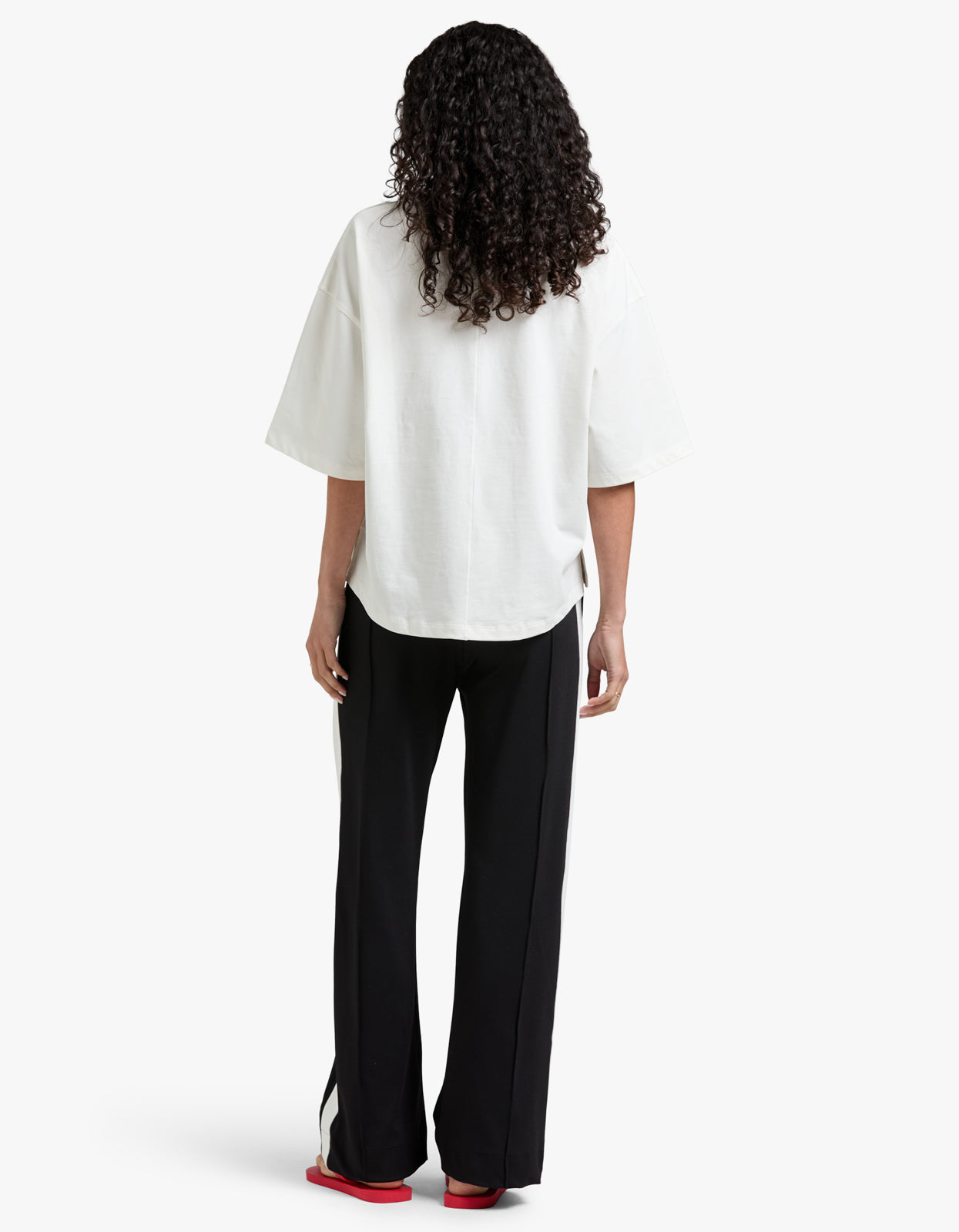 Twill Stripe Detail Pant - Black/White