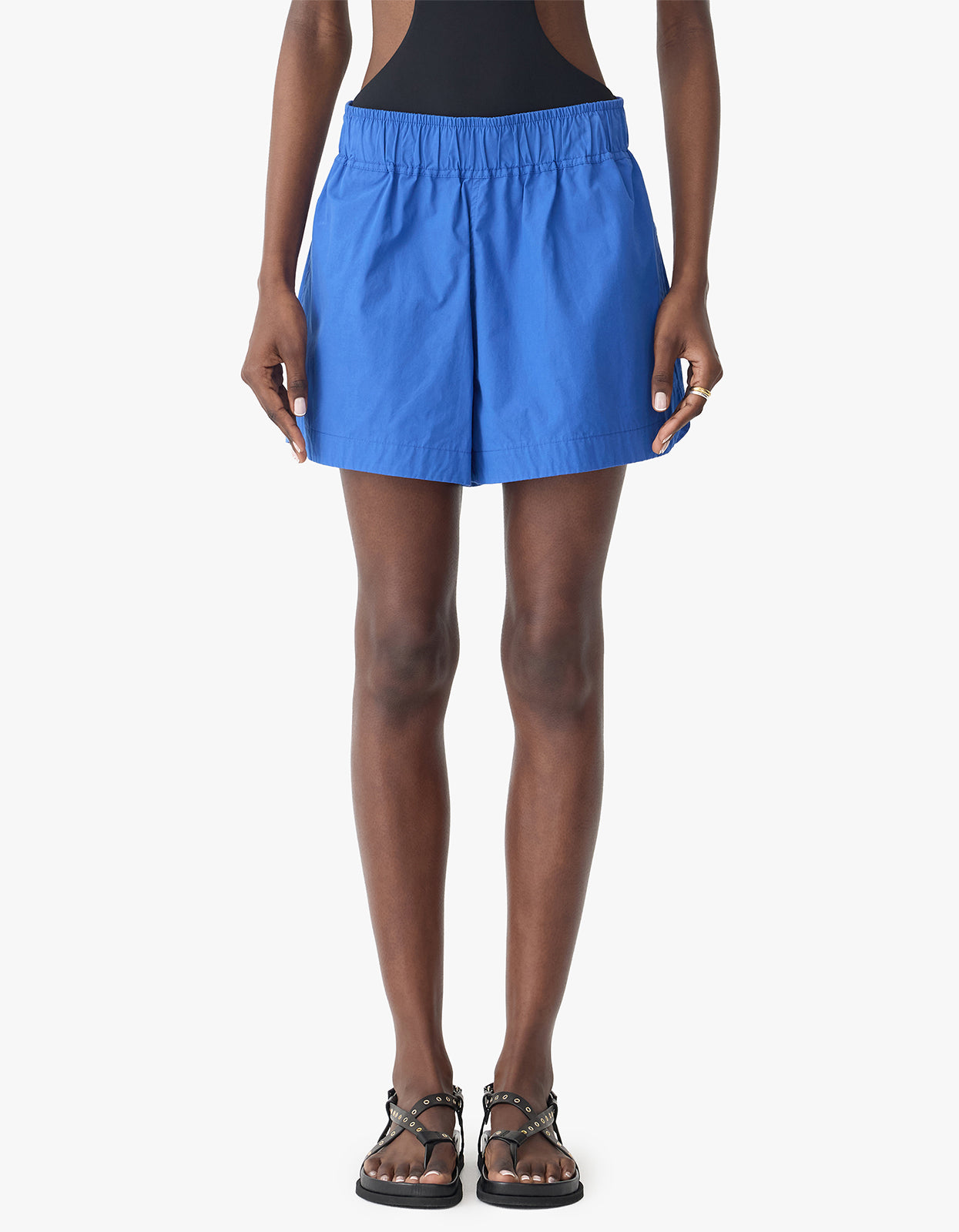 Crushed Cotton Tennis Short - Cobalt