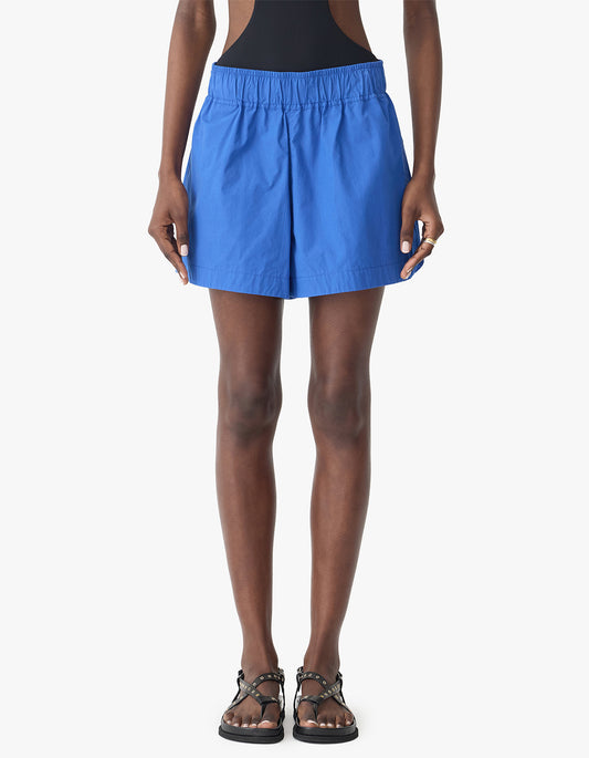 Crushed Cotton Tennis Short - Cobalt