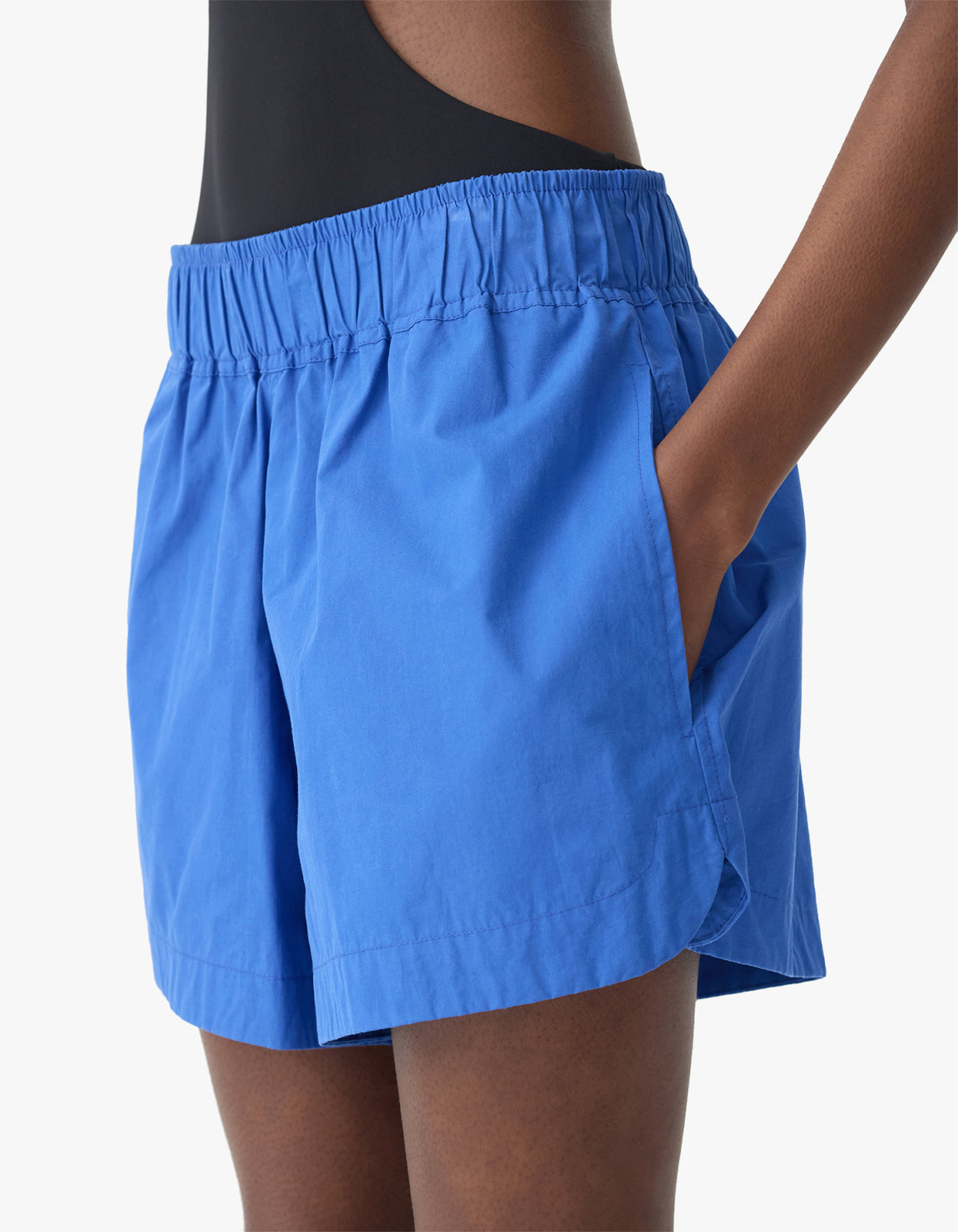 Crushed Cotton Tennis Short - Cobalt