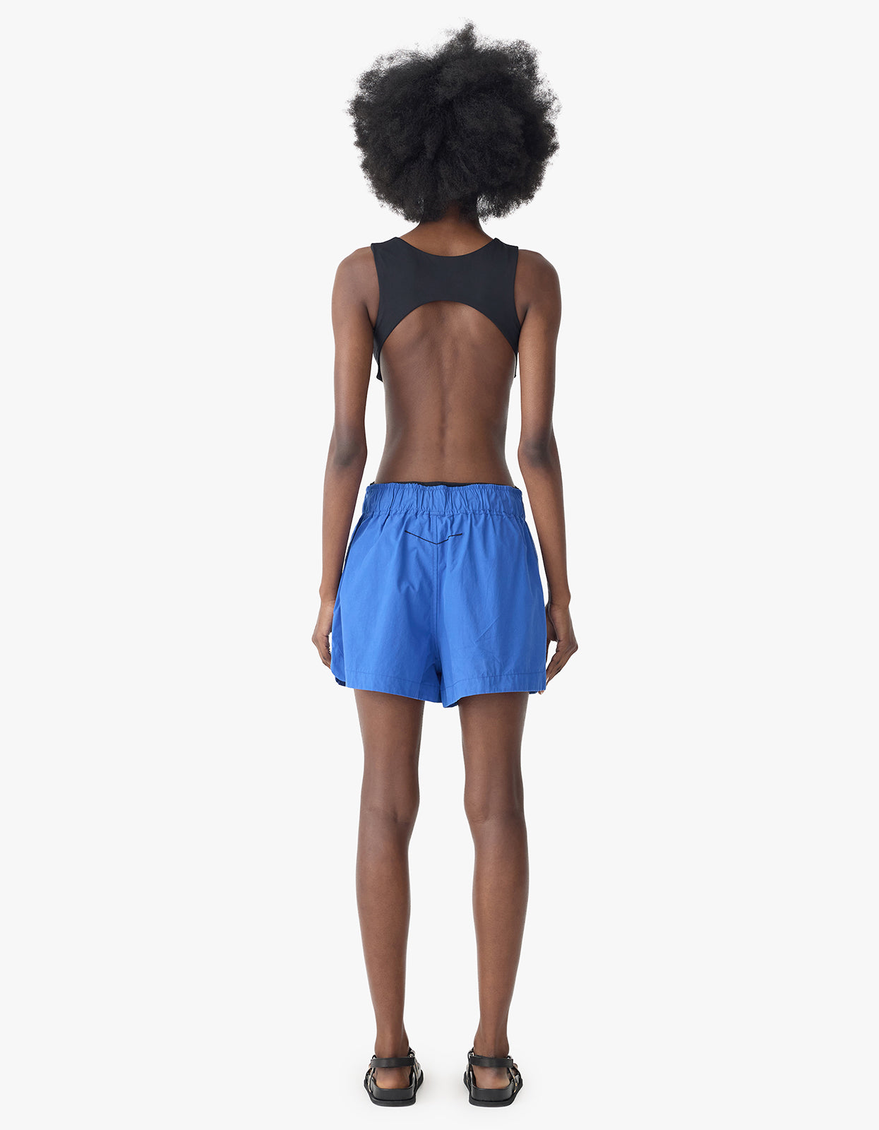 Crushed Cotton Tennis Short - Cobalt