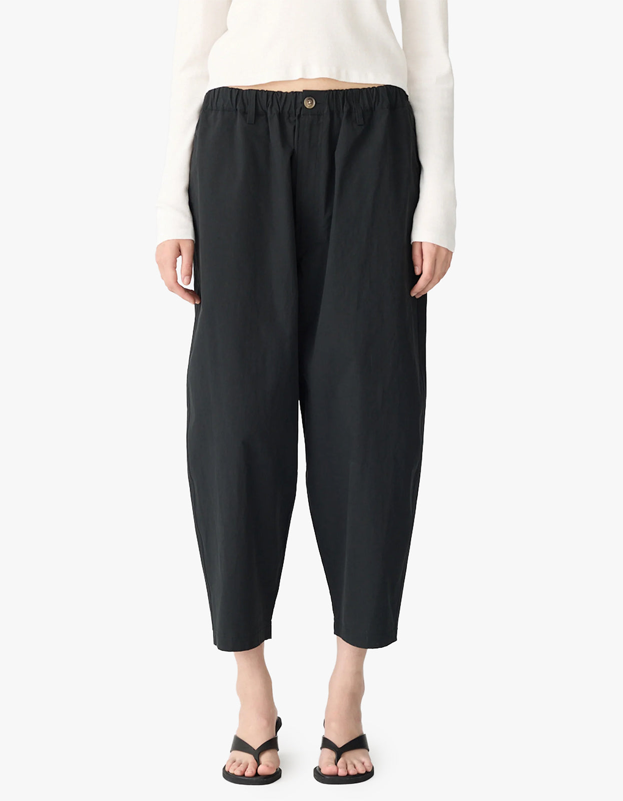 Crushed Cotton Summer Pant - Black