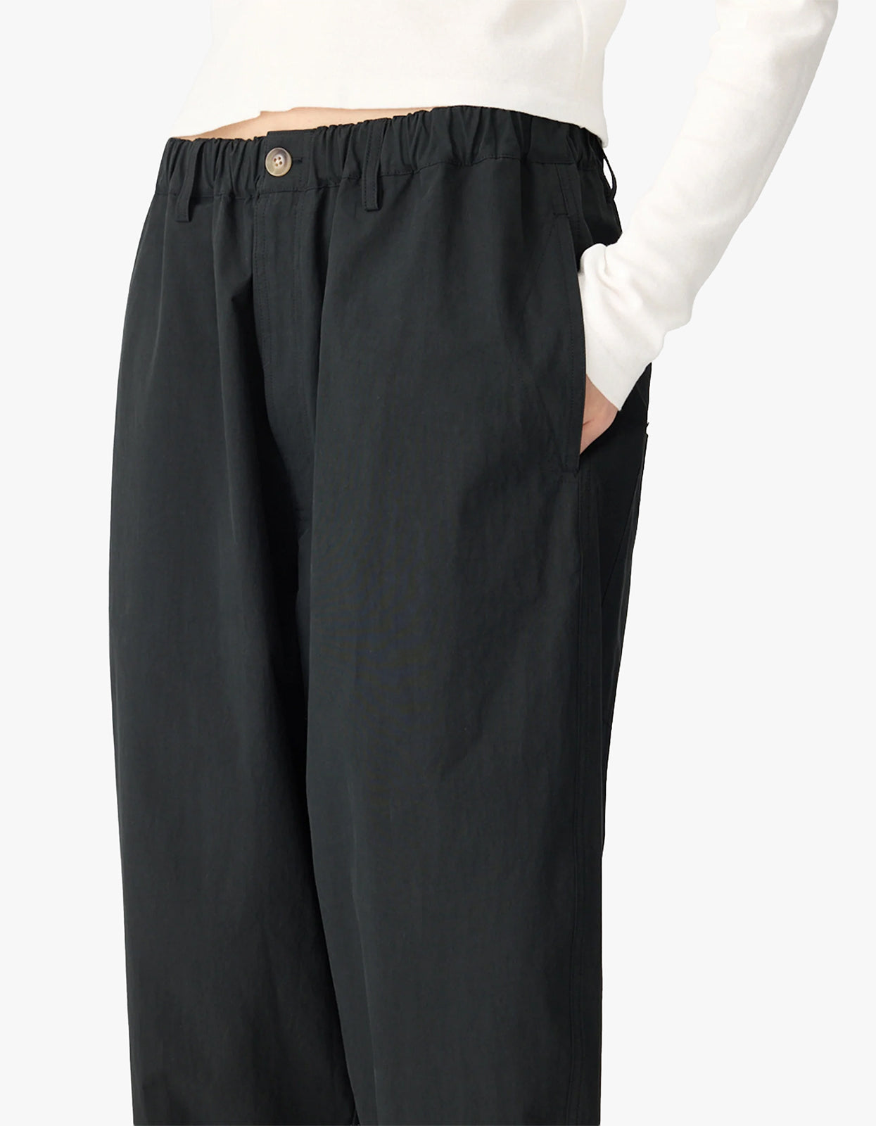 Crushed Cotton Summer Pant - Black