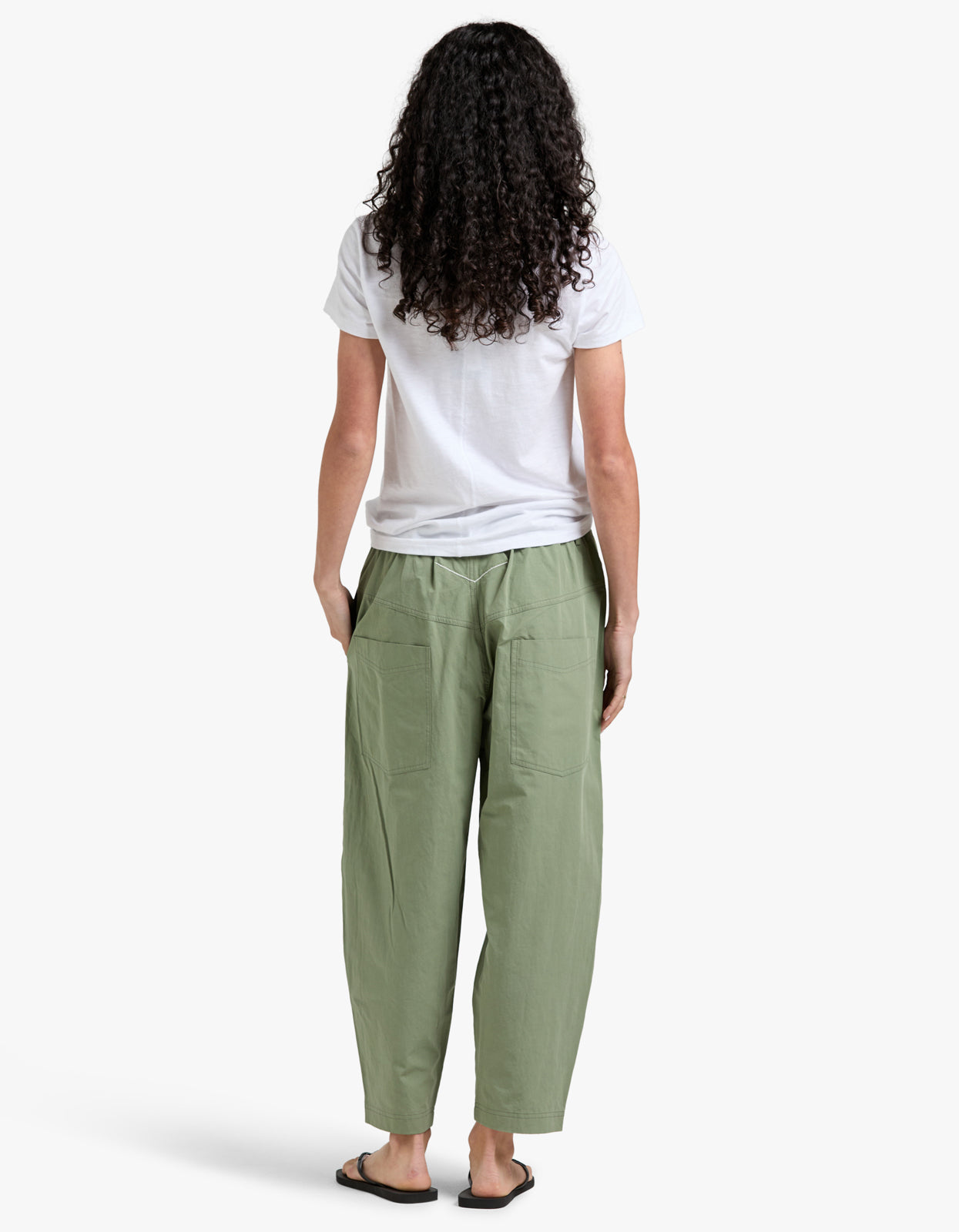 Crushed Cotton Summer Pant - Dark Sage